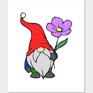 Gnome Holding A flower Posters and Art